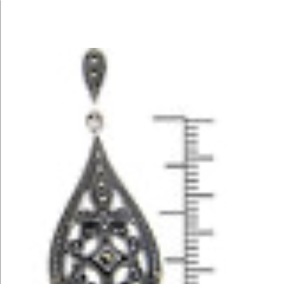 Dolce Giavonna sterling silver marcasite earrings - Picture 4 of 4